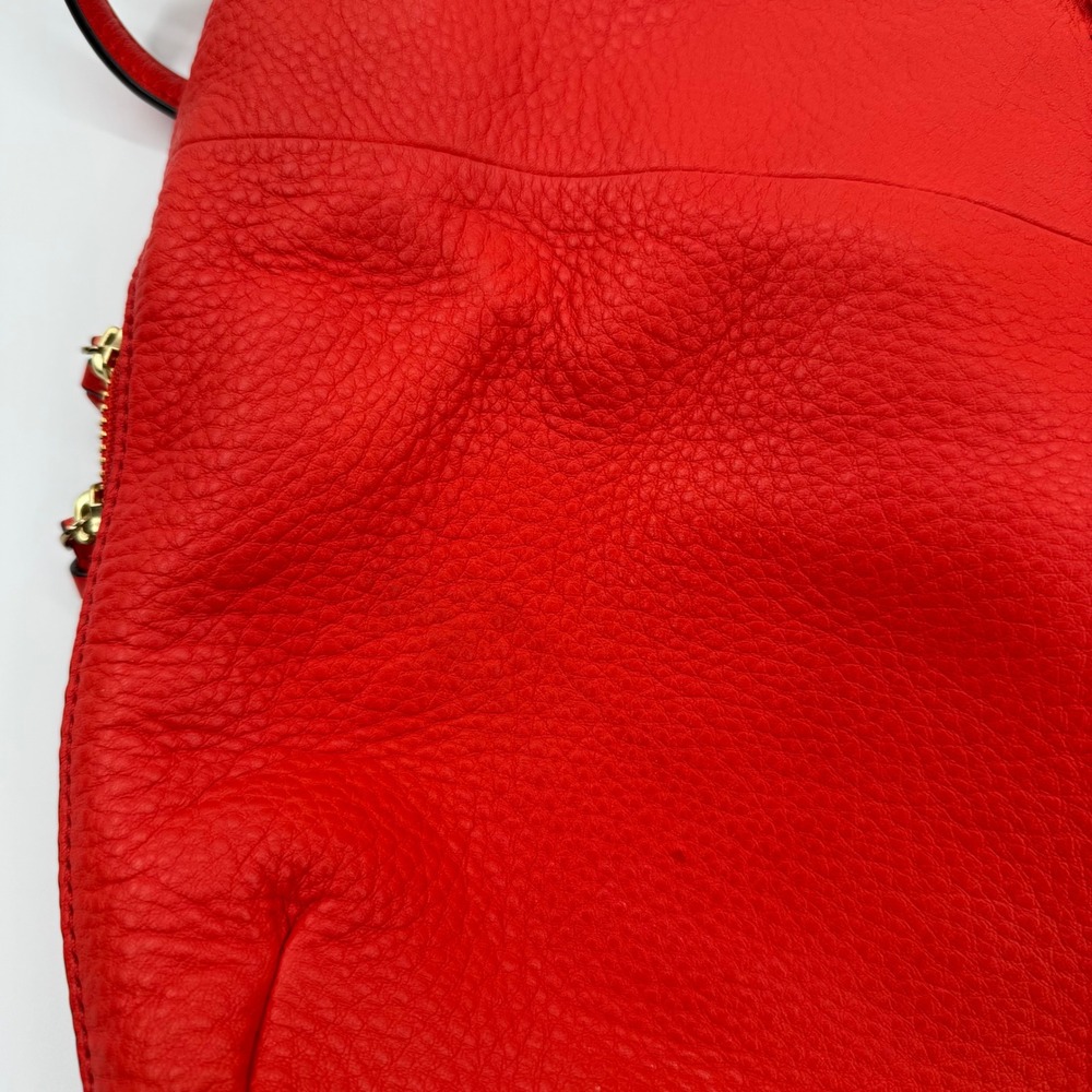 Tory Burch Ivy Slouchy Satchel Samba Red Pebbled Leather Handbag 32163 NEW - Picture 16 of 16
